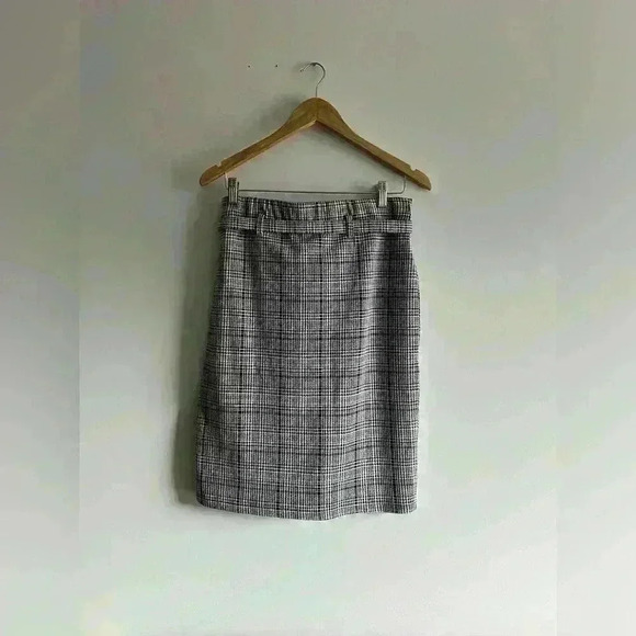 NWT Max Studio Women’s Grey Plaid Belted Skirt Work Office Preppy Prep Medium - Picture 7 of 10